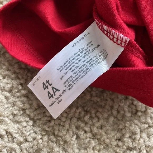 NWT Carter's Toddler Girls Christmas Reindeer Jersey T-shirt - Size 4T - Picture 8 of 8